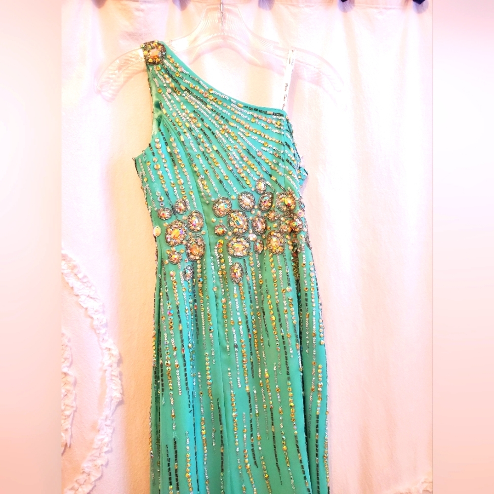PARTYTIME SEQUINS GEMS GOWN - Picture 2 of 16